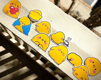 Cute Duck Stickers, Waterproof Vinyl Decals (10 PCS)