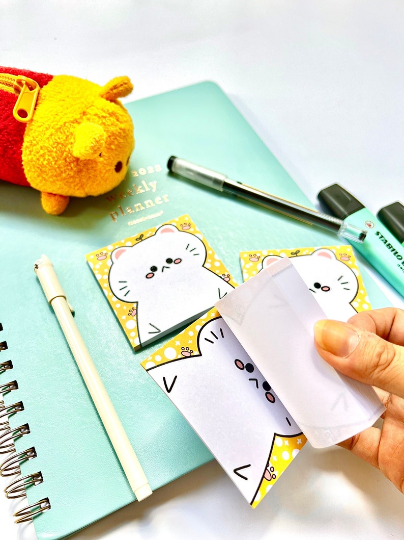 Cute Cat Sticky Notes 3x3 50 Sheet Cat Stationary Cat Lover - Etsy