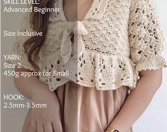 Crochet Peplum Top Yulia Pattern