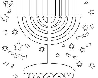 Hanukah Menorah Coloring Page