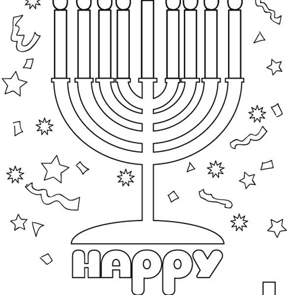 Hanukah Menorah Coloring Page