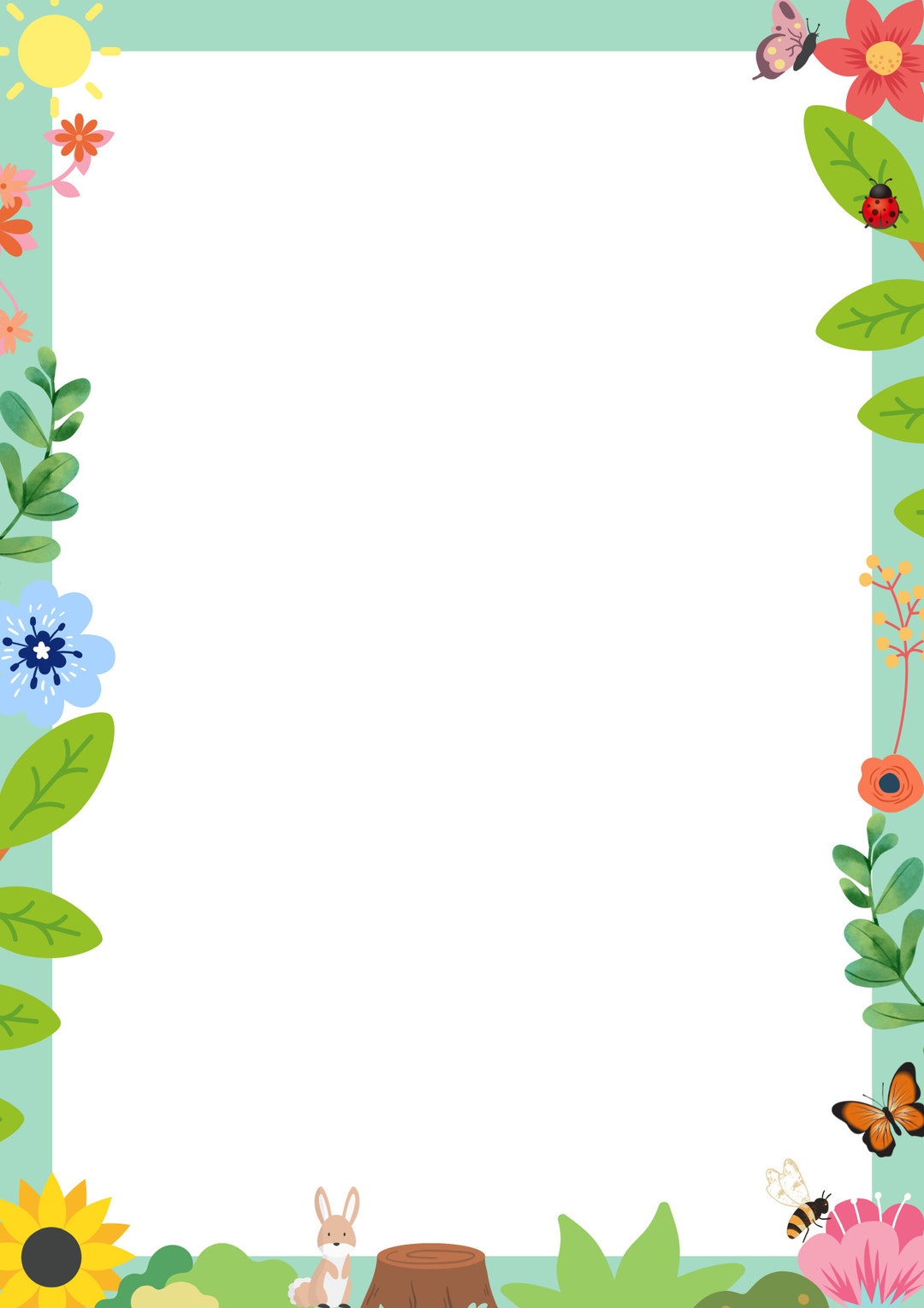 spring-border-for-newsletters-scrapbook-etc-etsy