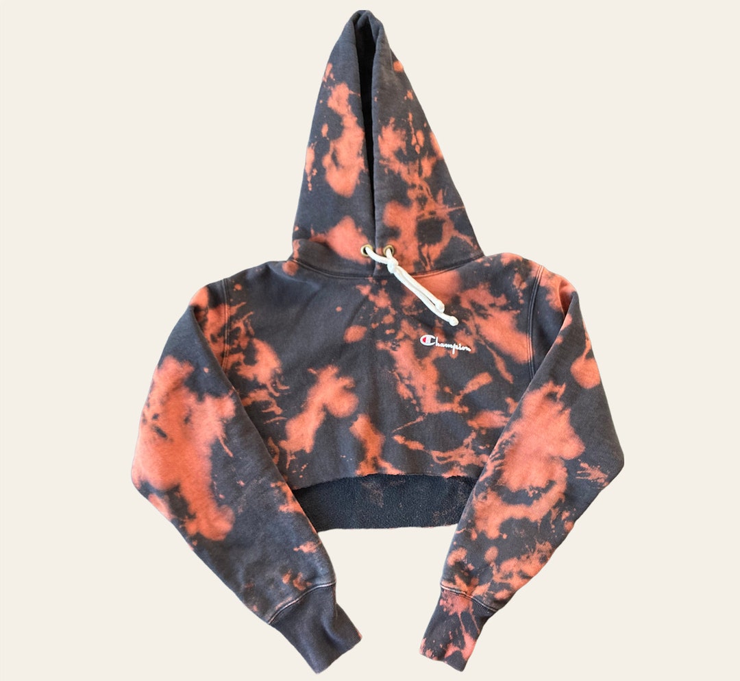 Cropped & Bleached Champion Hoodie Etsy