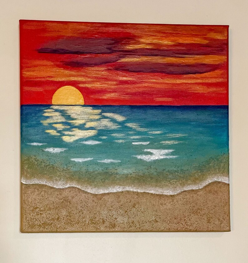 Cape Cod Beach Sunset Painting Etsy