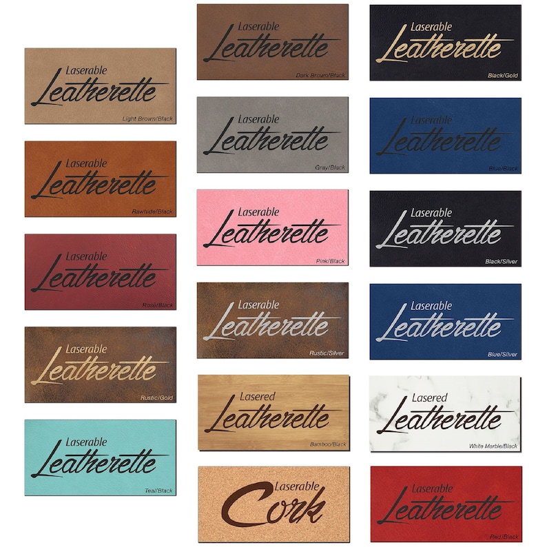 Leather Sheets for Laser Engraving Laserable Leatherette Laser Engraving Supplies for Glowforge FSL Supplies Materials, faux leather, vegan leather leather patch patches hat patches