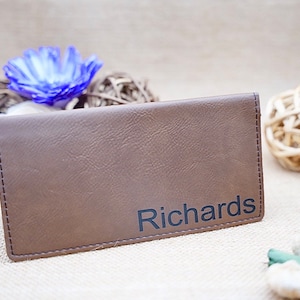 Custom Checkbook Covers, Customized Leather Check Book Holder, Checkbook Case, Checkbook Wallet, Custom Engraved Checkbook Covers