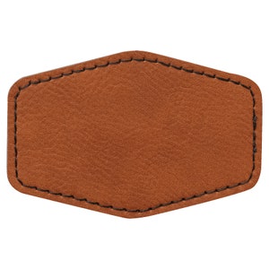 Lege lederen hoedpatches, Haxagon laserbare kunstleren patch met lijm, Glowforge laserbenodigdheden, kunstleer, 10-pack