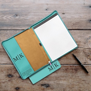 Portafolio recargable personalizado, Portafolio de cuero personalizado, Portafolio con cremallera, Padfolio personalizado, Regalo de empresa, Regalo de empresa