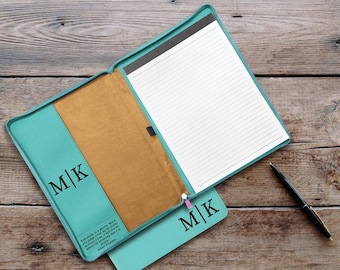 Personalized Refillable Portfolio, Custom Leather Portfolio, Portfolio With Zipper, Personalized Padfolio, Business Gift, Company Gift