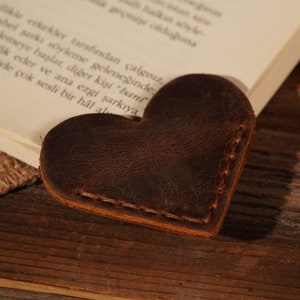 Genuine Leather Personalized Heart  Bookmarks