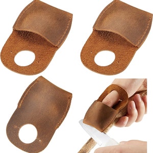 Ciieeo 20Pcs Leather Finger Cots Finger Protectors for Sewing knitting  tools fingertip sewing guard needle felting knitting thimble Knitting  Finger