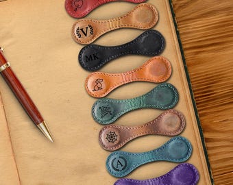 Personalized Leather Bookmark, Custom Leather Magnet Bookmarks, Leather Magnetic Bookmark, Handmade, Reader gift, gift for him, gift for her
