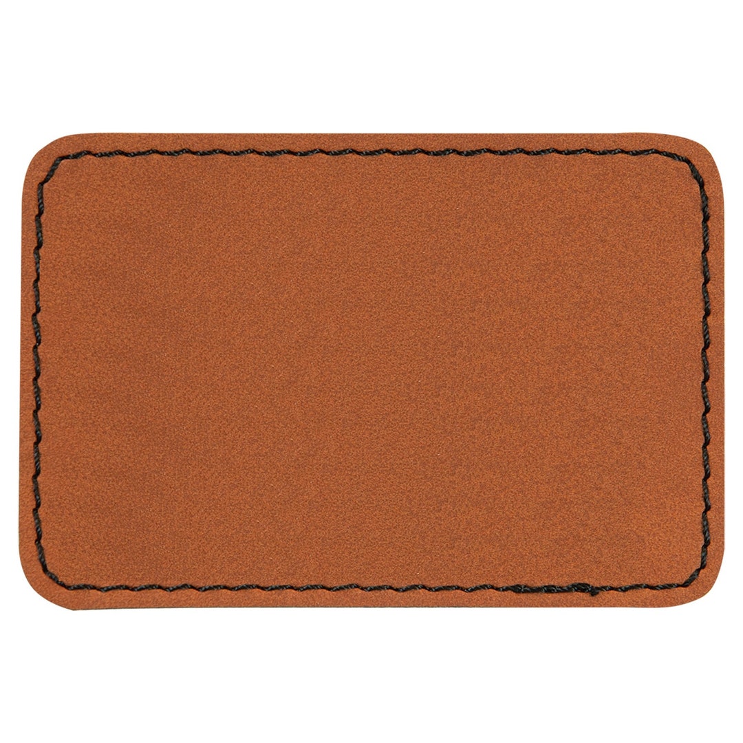 Blank Leather Hat Patches, Rectangle Laserable Leatherette Patch With