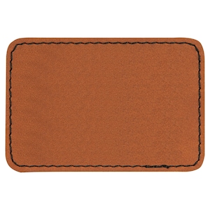 Blanco leren hoedenpatches, rechthoekige laserbare kunstleren patch met lijm, Glowforge-laserbenodigdheden, kunstleer, verpakking van 10