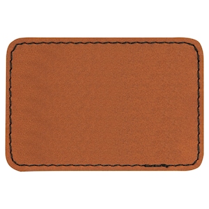 Blank Leather Hat Patches, Rectangle Laserable Leatherette Patch with Adhesive, Glowforge Laser Supplies, Faux Leather, 25 Pack