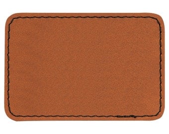 Blank Leather Hat Patches, Rectangle Laserable Leatherette Patch with Adhesive, Glowforge Laser Supplies, Faux Leather, 25 Pack