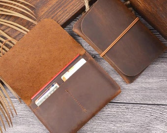 Housse de passeport personnalisée, porte-passeport en cuir véritable, cadeau de voyage, étui à passeport, housse de passeport vintage