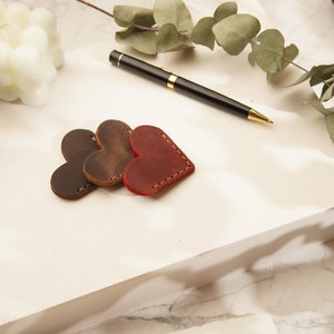 Genuine Leather Personalized Heart  Bookmarks