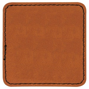 Lege lederen hoedpatches, vierkante laserbare kunstleren patch met lijm, Glowforge laserbenodigdheden, kunstleer, 10 stuks