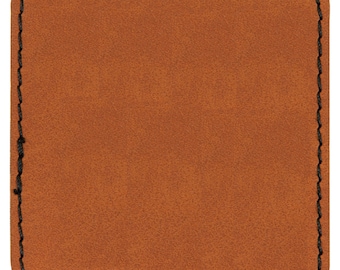 Blank Leather Hat Patches, Square Laserable Leatherette Patch with Adhesive, Glowforge Laser Supplies, Faux Leather, 10 Pack