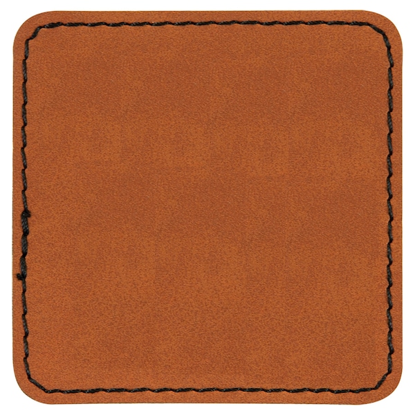 Blank Leather Hat Patches, Square Laserable Leatherette Patch with Adhesive, Glowforge Laser Supplies, Faux Leather, 25 Pack