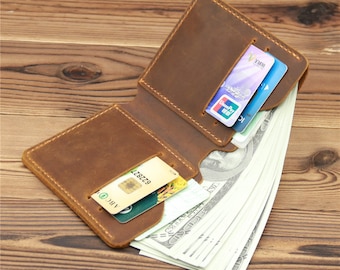 Personalized Genuine Leather Wallet, Personalized Leather Wallet, Personalized Bifold Wallet,Personalized Wallet, Father's Day Gift