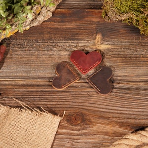 Genuine Leather Personalized Heart  Bookmarks