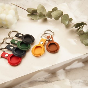 Housse AirTag personnalisée, porte-clés AirTag en cuir, porte-clés Air Tag, porte-clés AirTag en cuir