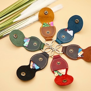 Personalisierter handgemachter Leder-Gitarren-Plektrum-Halter und Schlüsselbund-Organisator, maßgeschneiderte Gitarren-Plektrum-Halter, Geschenk für Gitaristen, Gitarren-Plektrum-Etui