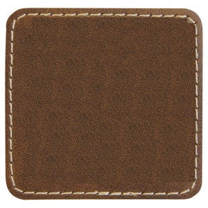 Blank Leather Hat Patches, Square Laserable Leatherette Patch With