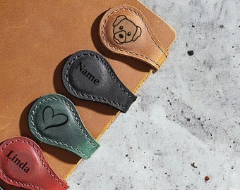 Personalized Leather Bookmark, Leather Magnetic Bookmark, Custom Leather Bookmark, Handmade, Reader gift, gift for him, gift for her