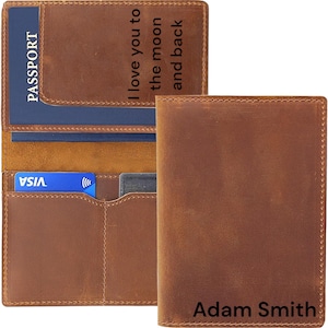 Funda para pasaporte personalizada, Funda para pasaporte de cuero auténtico, Regalo de viaje, Funda para pasaporte, Funda para pasaporte vintage