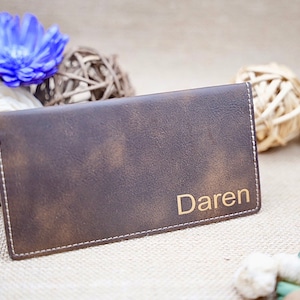 Customized Checkbook Cover,  Personalized Leather Check Book Holder, Checkbook Case, Checkbook Wallet, Custom Engraved Checkbook Covers