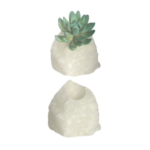 Clear Quartz Candle Holder, Planter - E
