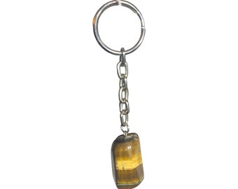 Tiger Eye Keyring - Tumbled - A