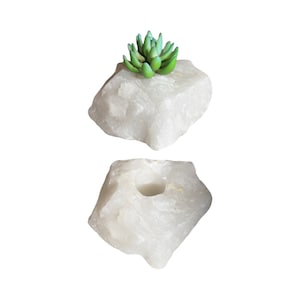 Clear Quartz Candle Holder, Planter - K