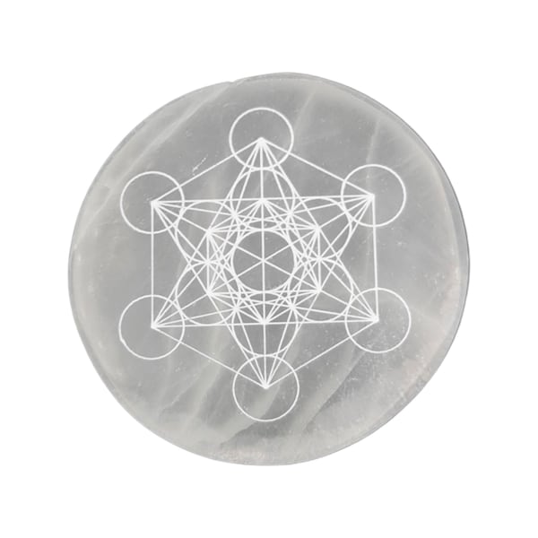 Selenit Metatron Cube Lade-/Anzeigeplatte