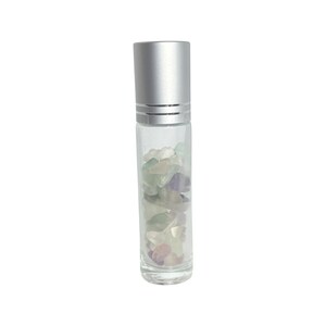 Crystal Chip Roller Bottle - Essential Oil/Perfume Bottle - Rainbow Fluorite