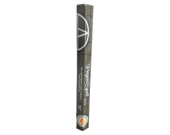 May include: A box of Pagan Spell incense sticks with a gray and white design. The box features the text "Pagan Spell" and "The magical spirit of Pagan Fragrance, ready to enchant you."