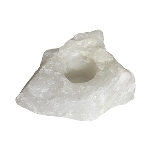 Clear Quartz Candle Holder - S