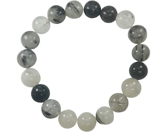 Tourmalinated Quartz Bracelet - 8mm - Protection, Balance