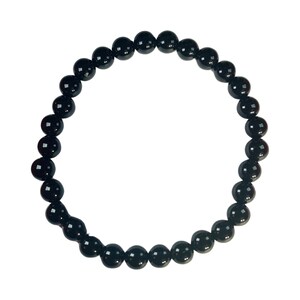 Black Agate Bracelet - 6mm - Self-Confidence, Protection, Courage