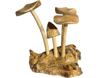 Scultura di funghi in legno - H