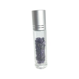 Crystal Chip Roller Bottle - Essential Oil/Perfume Bottle - Amethyst