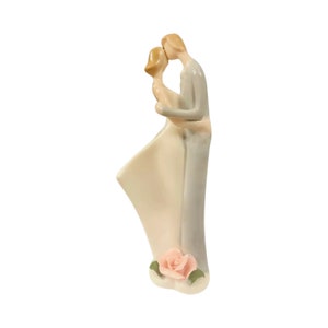 Porcelain Kissing Couple Figurine - Wedding Cake Topper