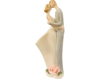Porcelain Kissing Couple Figurine - Wedding Cake Topper