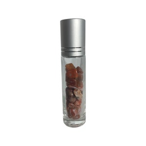 Crystal Chip Roller Bottle - Essential Oil/Perfume Bottle - Carnelian