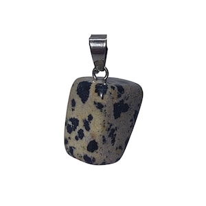 Dalmatian Jasper Pendant - Black Cord Necklace Included - Protection, Joy - A