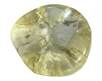 Yellow Crackle Quartz - Tumbled Stone - B