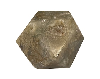 Moss Agate Druzy Polyhedron - B